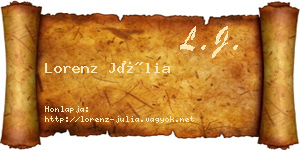 Lorenz Júlia névjegykártya